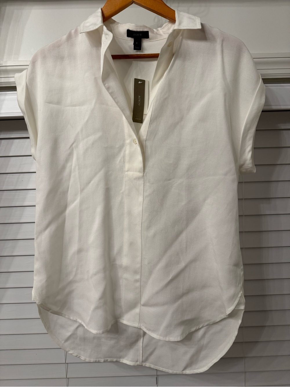 J. Crew White Short-Sleeve Button-Down Shirt